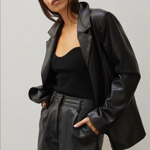 Vegan leather blazer